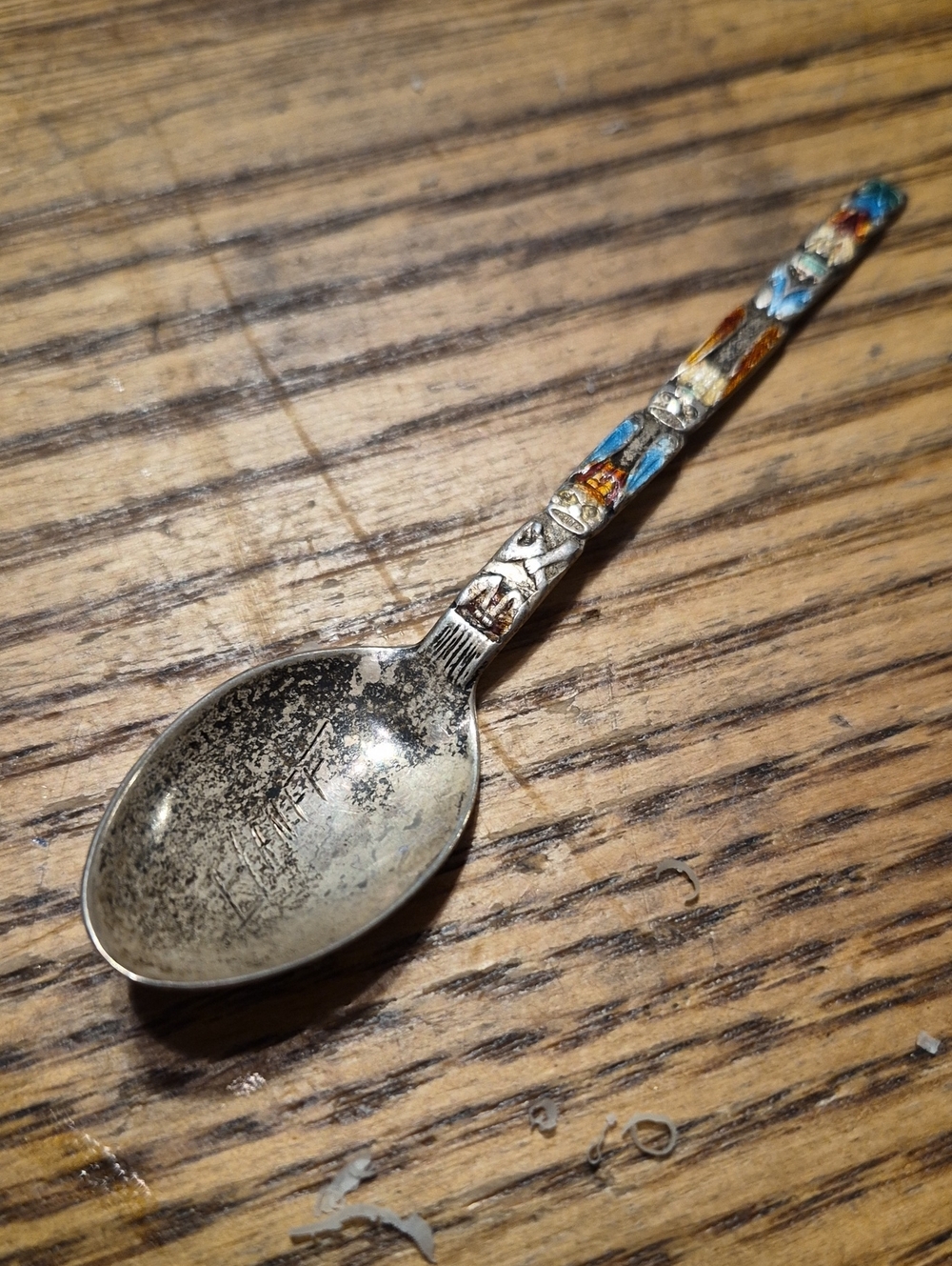 Sterling silver totem pole souvenir spoon